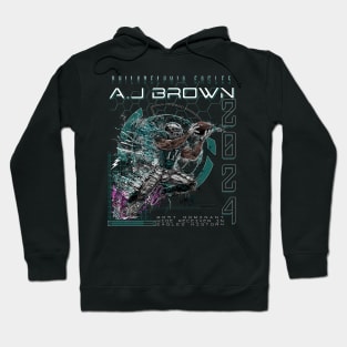 A.J. Brown: History in the Making -Philadelphia Eagles Wide Receiver 2024 Illustration Hoodie